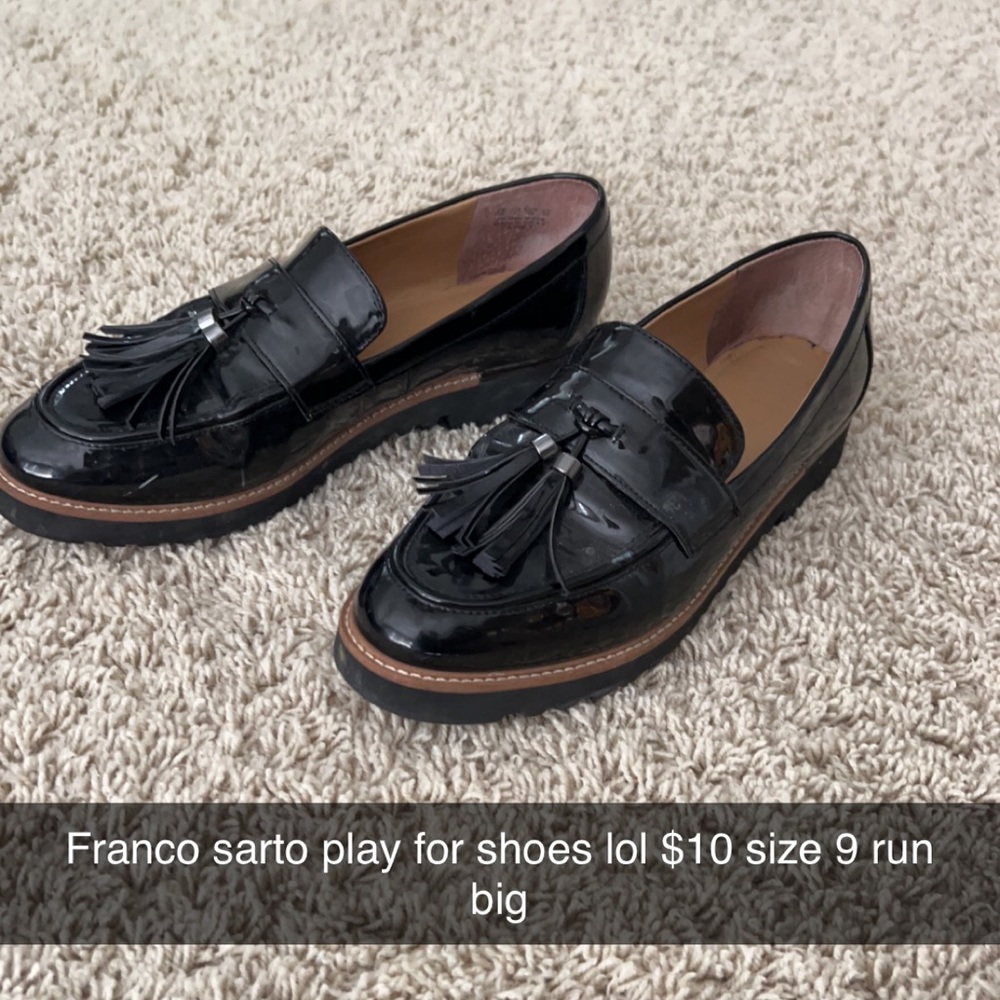 Franco sarto black patent leather loafer